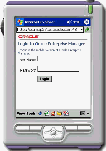 This is the Enterprise Manager EM2GO Logon page.